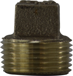 1/4" PLUG SQ HEAD BRASS