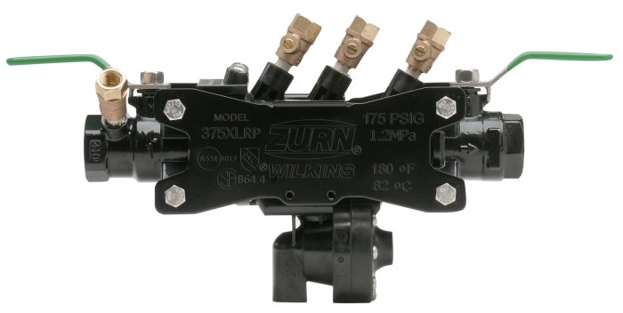 WILKINS 1 1/2" 375XLB BLACK EPOXY COATED RP BACKFLOW ASSEMBLY (LEAD FREE)