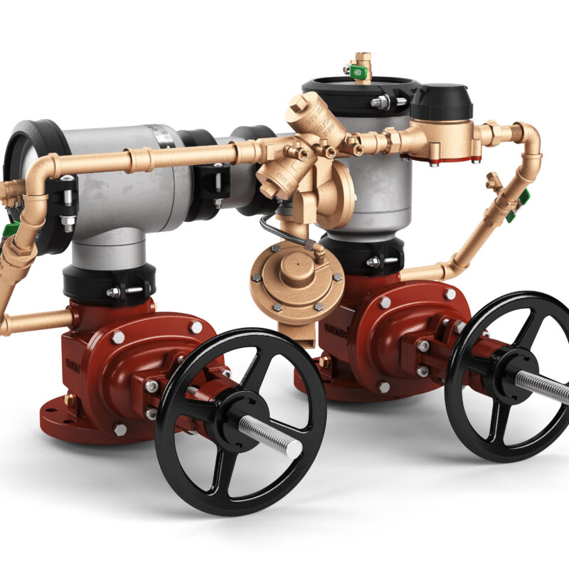 WILKINS 6" 475STDAR RPDA STAINLESS STEEL "N" PATTERN WITH OS&Y GATE VALVES AND CF METER (LEAD FREE) WITH SPOOL TO FIT FOOTPRINT OF 475DA