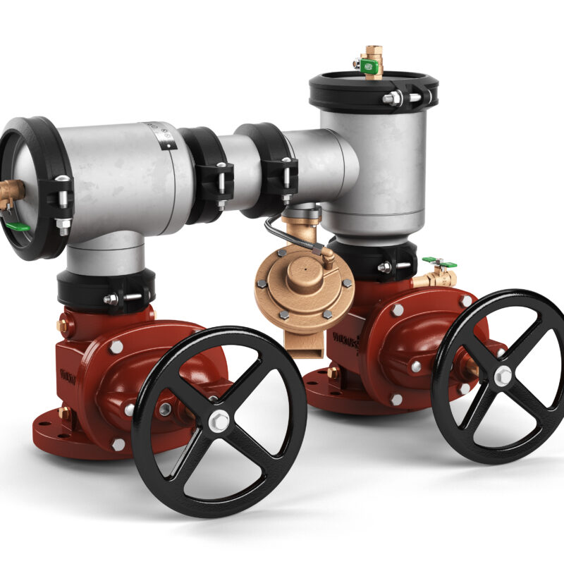 WILKINS 6" 475STR RP *N-PATTERN* ASSEMBLY STAINLESS STEEL WITH NRS GATE VALVES AND SPOOL TO FIT DUCTILE IRON 475 FOOTPRINT (LEAD FREE)