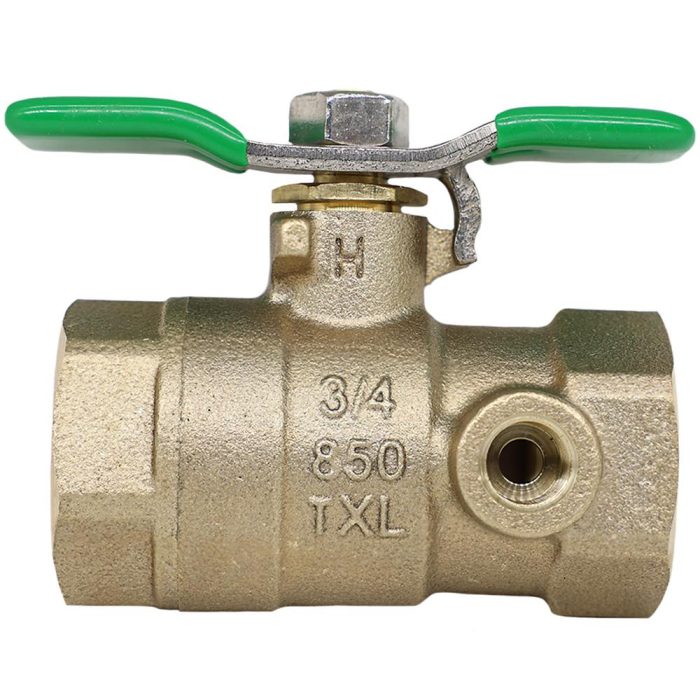 WILKINS 850TXL 1/2" BALL VALVE TAPPED FOR TEST COCK (LEAD FREE)