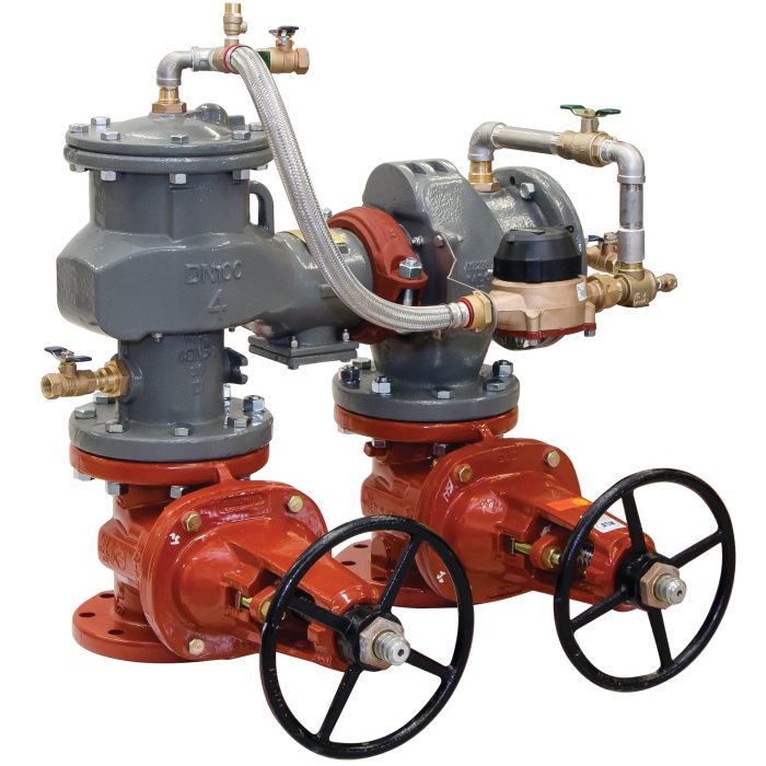 FEBCO 3" LF876V N-PATTERN DCDA-II WITH OS&Y GATE VALVES, BYPASS ASSEMBLY, AND CF METER (LEAD FREE)