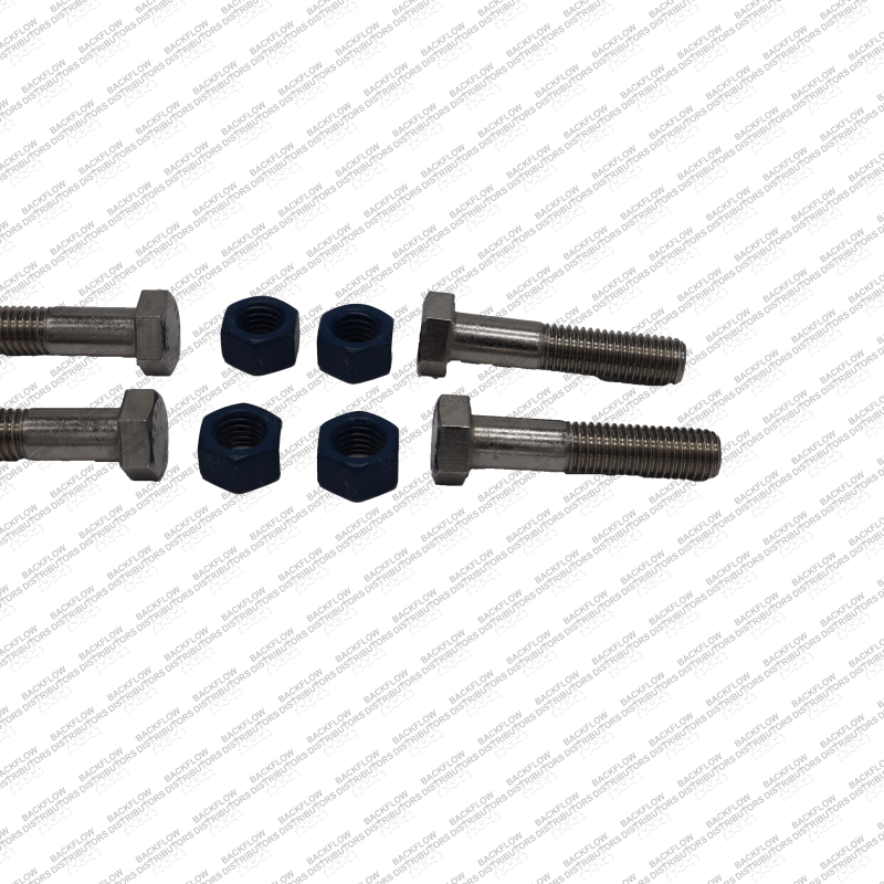 2 1/2" - 3" 304 STAINLESS STEEL BOLT & NUT SET WITH FLUOROKOTE HEX NUT - 4 EA 5/8" X 3" BOLTS ***STAINLESS STEEL***