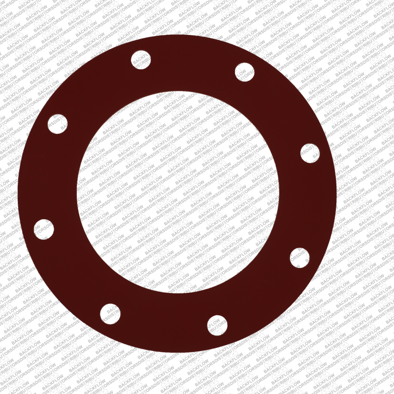 8" RED RUBBER FULL FACE GASKET, 150# - 1/8" THICK - FLANGE GASKET