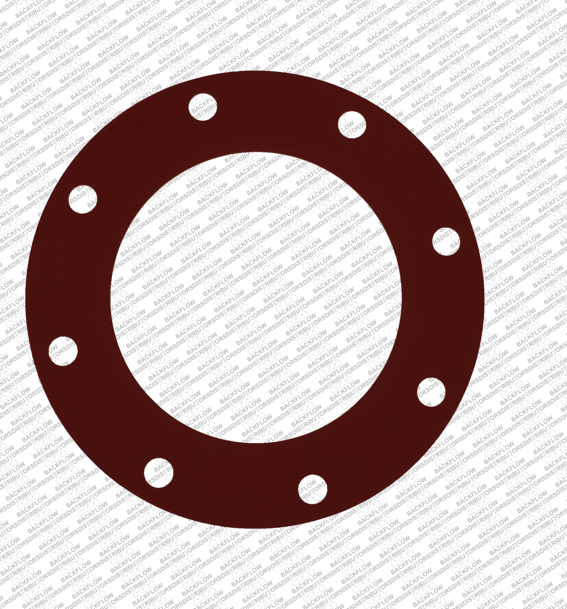 8" RED RUBBER FULL FACE GASKET, 150# - 1/8" THICK - FLANGE GASKET